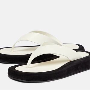 The Row Black and White Sandals
